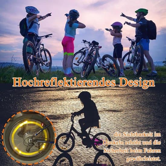 Cykelreflektorer - 8 delar - Cykelreflektorset - Säkerhetsreflektorer för mountainbikes