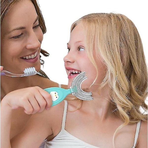 Myk U-form for barn 360 Grundig rensende tannbørste for alderen 2~12 år