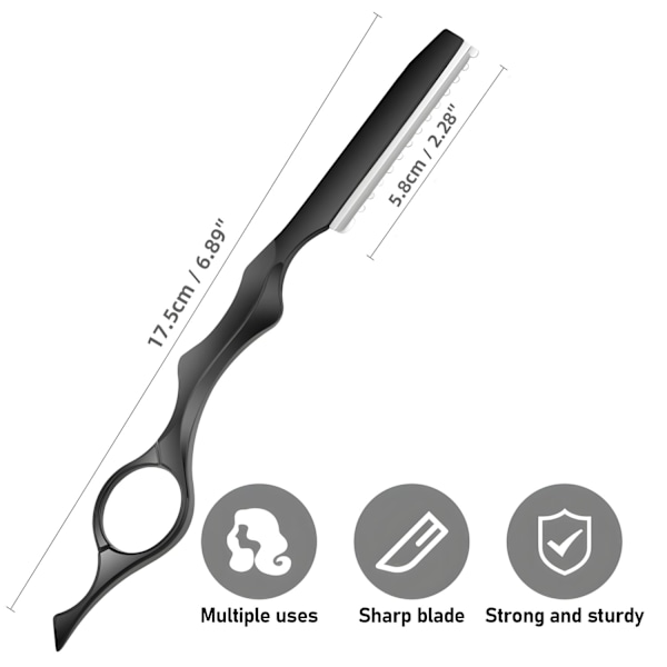 Hårstyling Rakblad Tunnande Kam Professionell Hårtrimmer Hårsax Texturerande Rakblad Hårsaxverktyg för Salong Hemanvändning (Svart) black