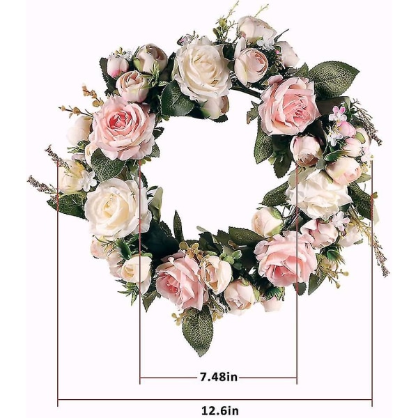 Konstgjord pionkrans, konstgjord sidenblomslinga - Hem / Fest / Bröllopsdekoration