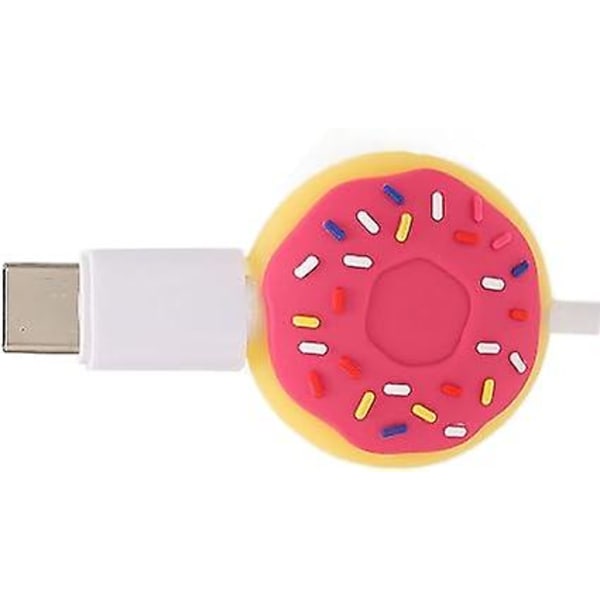 (3-pakkaus) Cute Donut-latauskaapelin suoja, USB datakaapelin suoja, matkapuhelimen lisävarusteita suojaava datakaapeli