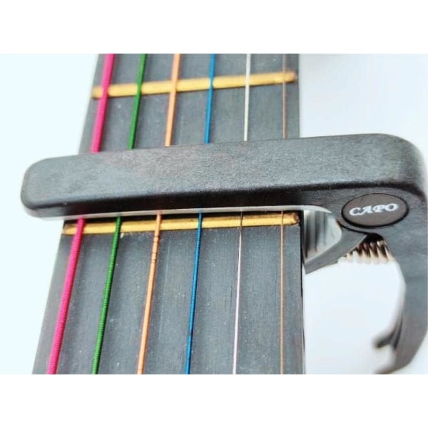 Capo, Gitar Capo, Ukulele Capo, PPpanda Trigger Capo Capotastos for Akustiske Elektriske Gitarer og Ukulele med 6 plekter Black