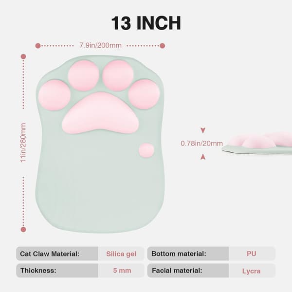Ergonomisk musemåtte med håndledsstøtte Gel musemåtte med håndledsstøtte, behagelig computermusemåtte til bærbar computer, med skridsikker gummi