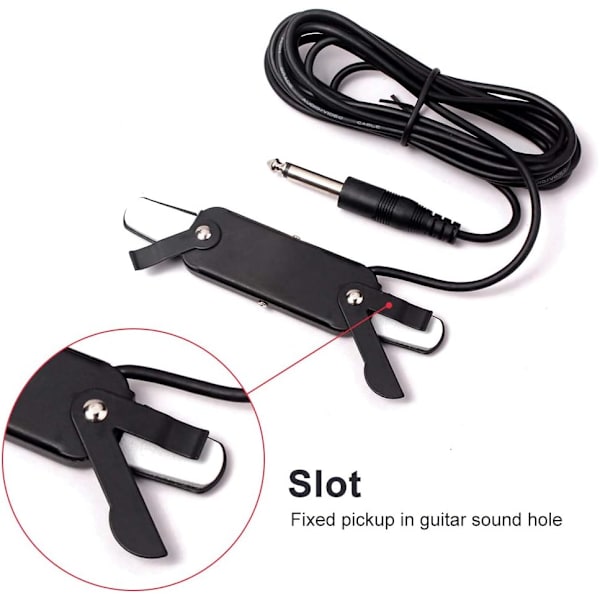 Gitarpickup 12-hulls lydhullsforsterker med 10ft kabel 1/4 tommers jack for 40 tommers / 41 tommers akustiske klassiske folkegitarer jack