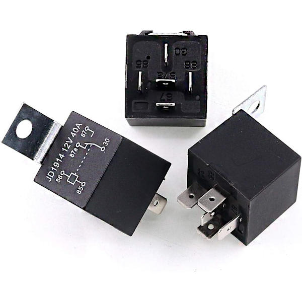 10 st 12V 30/40 Amp 5-stifts SPDT elektriska reläer kit perfekt för bilinstallationer, billjudsystem och säkerhetssystem