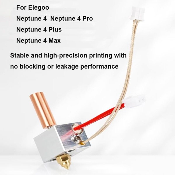 Hotend för Elegoo Neptune 4 Hot End Kit för Neptune 4 Pro Skrivhuvud Värmeblock Högtemperatur Värmepatron Termistor för 3D-skrivare Acc Hotend Hotend