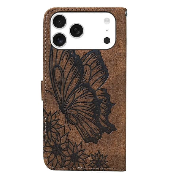 Præget PU-etui til iPhone 17 Pro Max BROWN