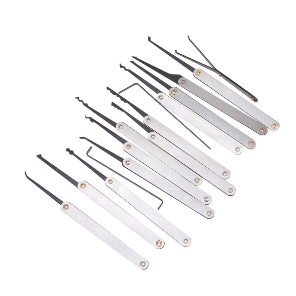 15 Lock Pick Tools Lock Picking Kit Lockpicking Set Låsesmedværktøjer Professionelt Lock Pick Set  (HY)