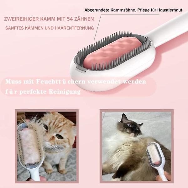 Knutefjerner for kjæledyr, bærbar kjæledyrrengjøringsbørste, 2-i-1 hårfjerning for sensitive katter, hunder (lang hårkam)