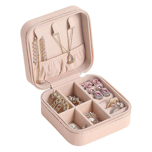 Mini rejse smykkeskrin øreringe halskæde opbevaringsboks smykker arrangør boks armbånd ringe display sag bærbar