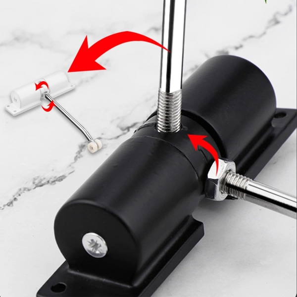Automatisk dörrstängare, justerbar dörrfjäderstängare för innerdörr, tyst automatisk dörrstängning för dörrvikter 20-35 kg, med justeringsro White Black