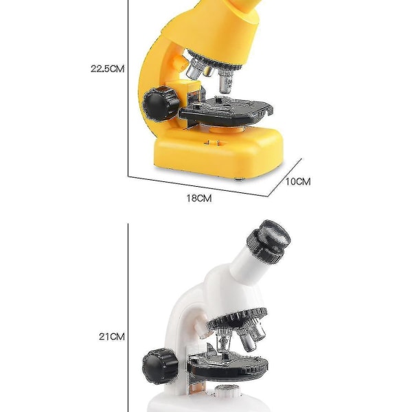 Set 1200x förstoringsglas Biologisk vetenskap Litet experiment pussel vetenskapsundervisningsleksak (gul)