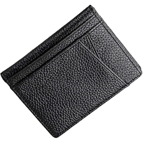 Enkel lommebok for unisex, ultratynt skinnlommebok Kort lommebok Myntlommekortholder Mynt-ID-holder