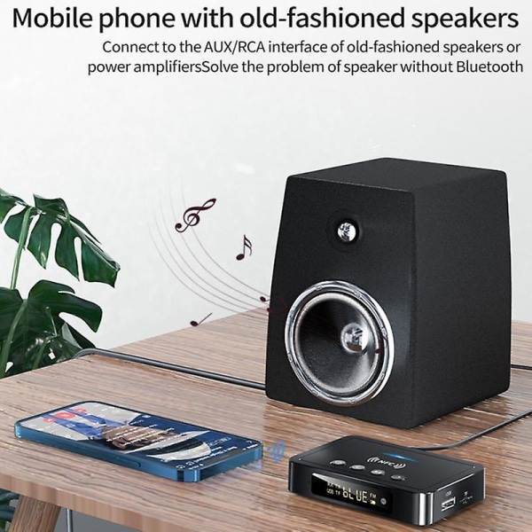Nfc Bluetooth-mottagare 5.0 Trådlös ljudsändare 3 i 1 Bluetooth-adapter