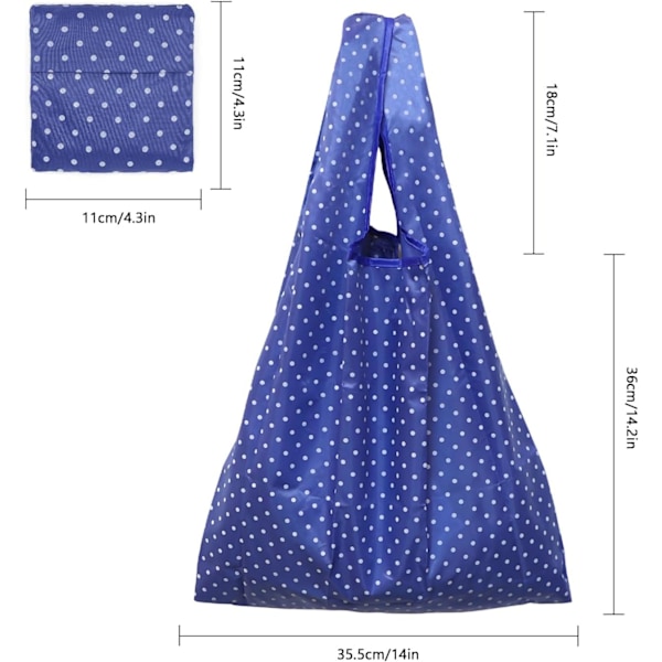 Foldbar indkøbspose i stof - Vandtæt indkøbspose - Genanvendelig indkøbspose - Indkøbsposer i stof til dagligvarer - Indkøbsposer til indkøb, rejser, picnic Y6-ZDGWD Dots