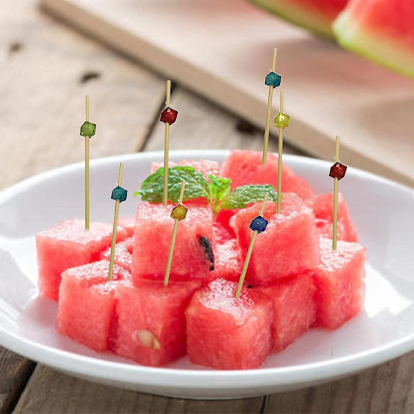 300 kpl cocktailtikkuja (3 pakkausta) 12 cm / 4,72 tuuman cocktailtikkuja bambutikkuja hammastikkuja grillaustikkuja bambutikkuja cocktaileihin, grilliin, cocktaileihin,