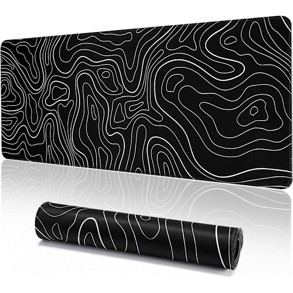 Musematte Gaming Stor Skrivebordsmatte (31,5 x 11,8 x 0,12 tommer) Vaskbar Stor Musematte, Japansk Musematte med Sklisikker Gummibase, Utvidet Mo MousPad Y4 XL
