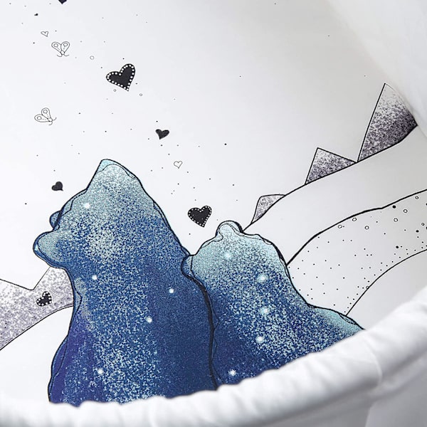 Passande Bassinet-lakan, Mjukt Bomullsflekxibelt Passande Lakan För Oval, Rektangel Och Timglasformade Standardstora Madrasser, 16 Tum X 32 Tum - Mama Bear Blue