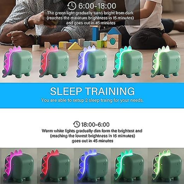 (grön) Väckarklocka Barn Flickor Pojkar Led Digital Väckarklocka, Dinosaurie Digital Väckarklocka, Justerbar Volym Timer, Snooze Nattljus Usb Laddningsbar