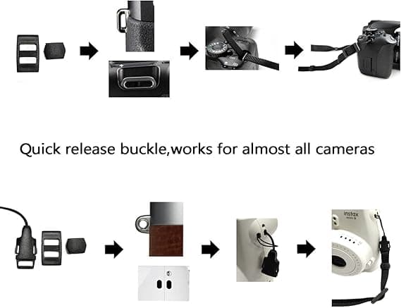 Vaskbar kamerarem (sort)