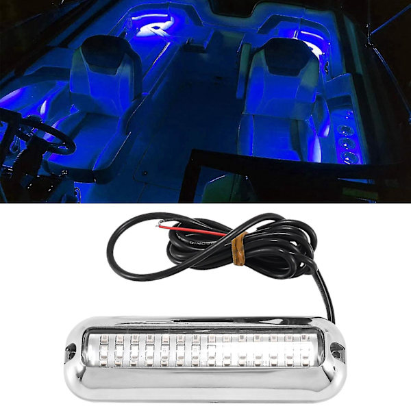 2 stk. 42 LED båd drænlys båd hæklys blå undervands pontonlys