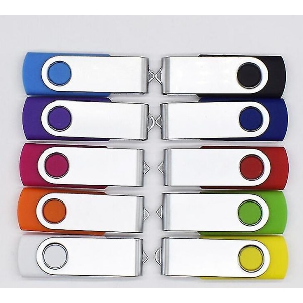 USB Flash Drive USB 2.0 tumenheter Bulk Färgglada USB Memory Stick Zip Drive Jump Drives för datalagring, fildelning (slumpmässig färg)