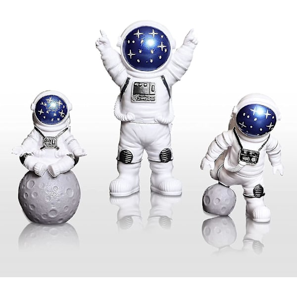 Moderne astronautdekor miniatyrer, romfigur astronautstatuer, kreative figurer, håndverk, hjem
