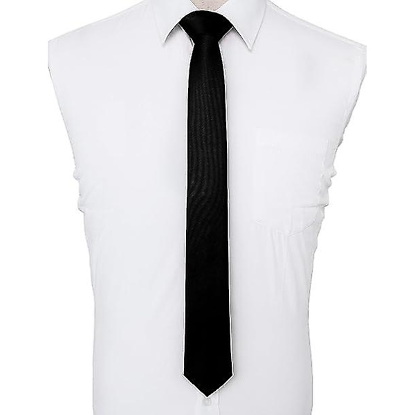 Svart slips for menn 6 cm smal