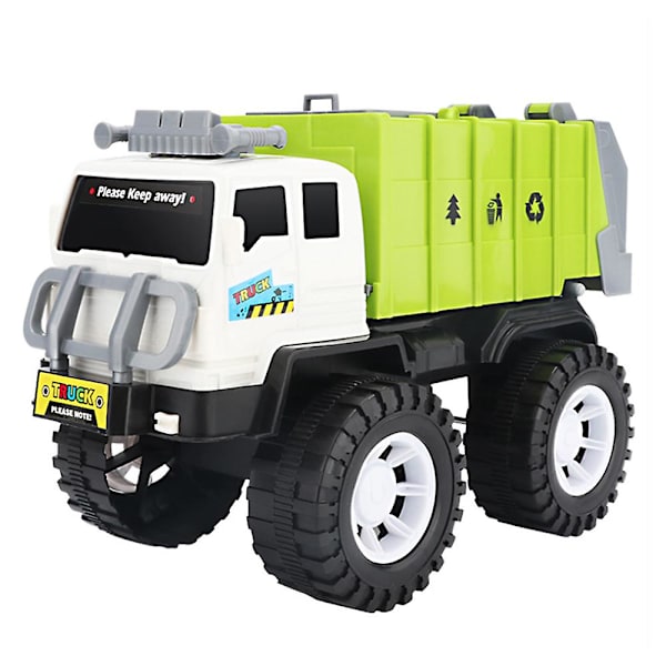 Børnebilmodel Diecast Byrengøring Affaldslastbil Træk Tilbage Legetøj Gave Med 4 Affaldssorteringsbeholdere