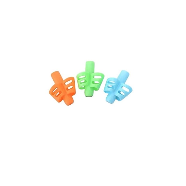 Blyantholder Barn Tenåringer Skrivekorrektorgrep Myk silikon Blyant To-fingers grep Skrivehjelp (1 sett, oransje blå grønn)