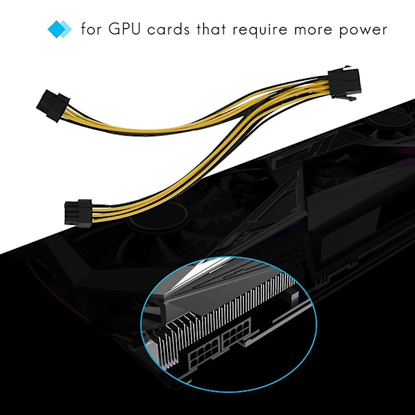 5-pakkaus Pci-e 8-pin 2x 8-pin (6+2) -jakokaapeli Pcie Pci Ima Y - Splitt