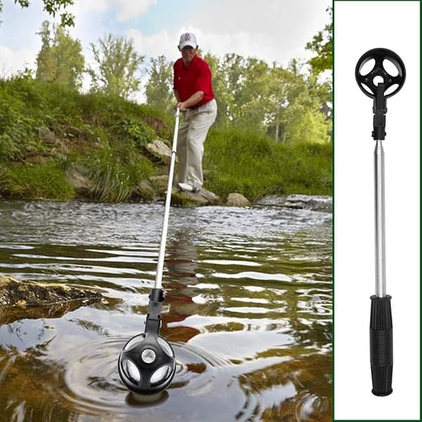 Teleskopisk golfboldopsamler i rustfrit stål
