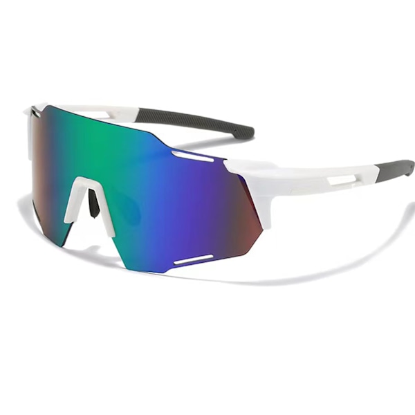 Sports Polariserede Solbriller til Mænd og Kvinder, Løbebriller Sportsbriller Skibriller til Udendørs Cykel Motorcykel Kørsel Fiskeri Vandring Ski White frame