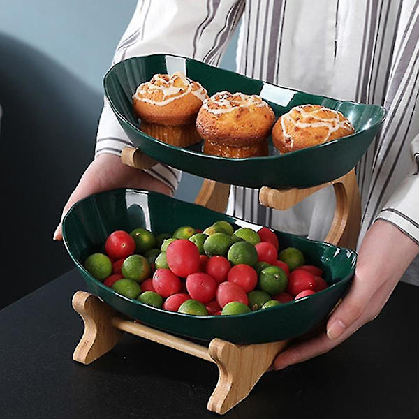 1/2 nivåer bärbar fruktfat lyxig fruktskål serveringshyllor displayställ för fest