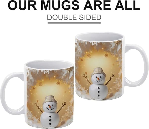 Vinter Snögubbe Hål i Väggen Kaffemugg Målad Mugg Kreativ Rymddesign Mångsidig Mugg Unisex Mugg Present