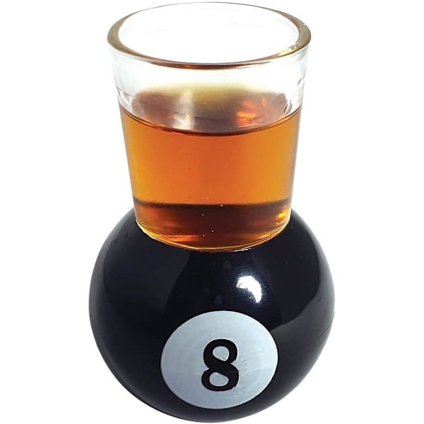 6 Pool Ball Shotglas med Triangelställ Serveringsbricka - Biljardbord Nyhet Drickspel Rum Hem Bar Set