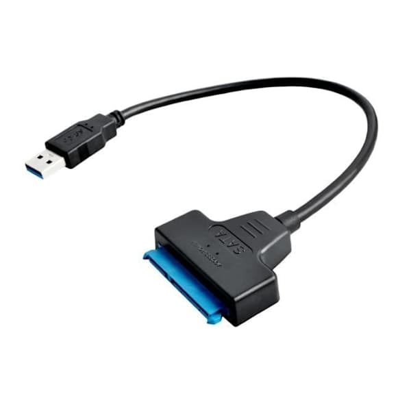 USB 3.0 til SATA 3-adapter - Egnet for HDD / SSD - Harddisk svart (uten DC-port)