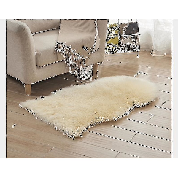 Fluffy Faux Fur Fåreskind Tæppe Stue Soveværelse Gulvtæppe Tæpper Hjemmeindretning