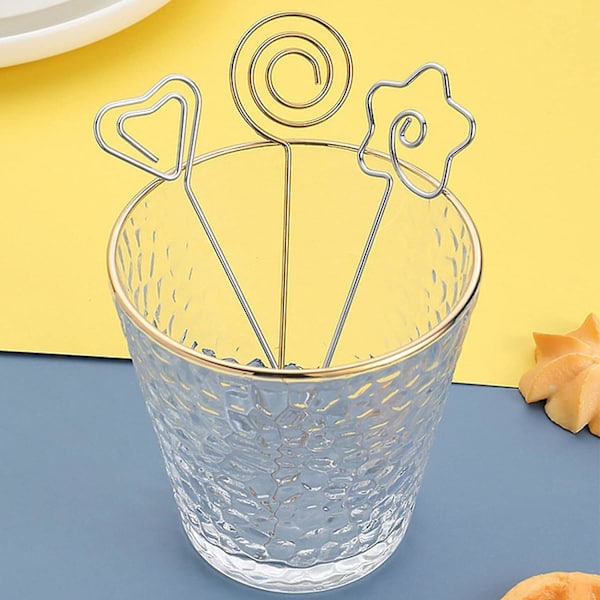 12 stk. Metal Cocktail Sticks Genanvendelige Klæbende Noteholder Rustfrit Stål Appetizer Stick Rustfrit Stål Cocktail Stick Rustfrit Stål Frugt Stic