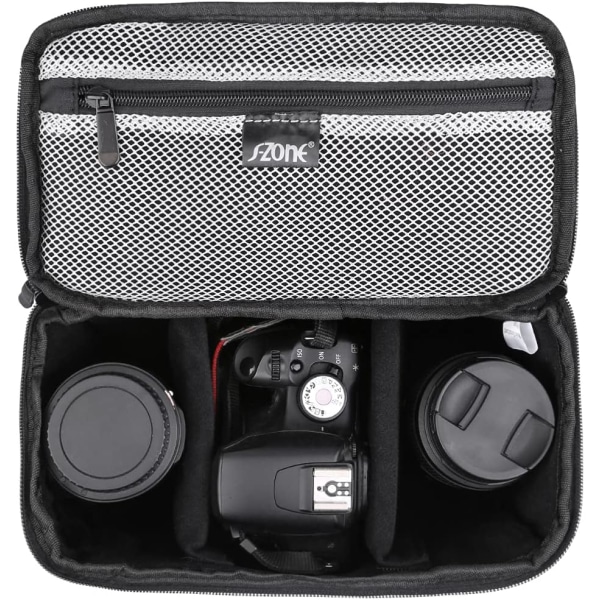 Vadderad hopfällbar kameraväska för DSLR SLR-kamera TLR Sony Canon Nikon eller blixt Black