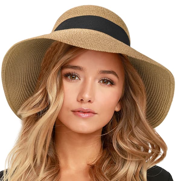 Dame Solhatte UPF 50+ Strandhat Stråhat med Bred Skygge