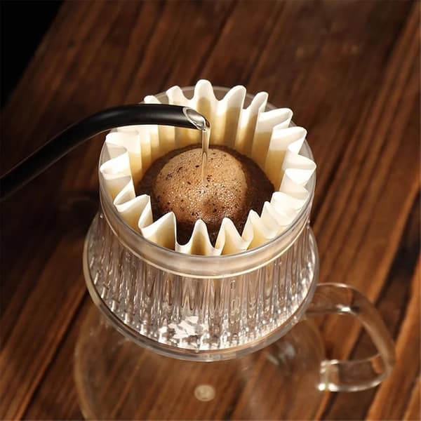 Håndlaget kaffefilterkopp med variabel hastighet, drypp kaffetraktfilter, flat bunn dryppkopp, kakefilterkopp