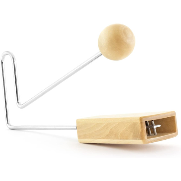 VIB7-WD Vibraslap & CLA7-RD Redwood Træ Claves - 20cm Længde Par Claves + Wooden Claves Single