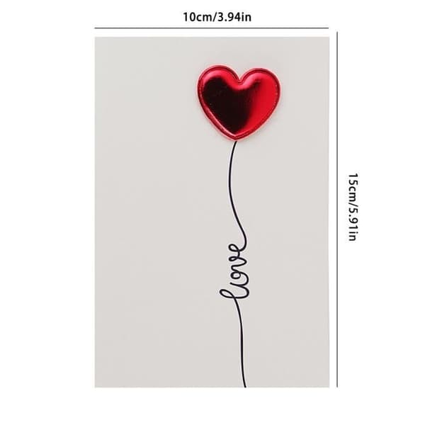 Valentinsdag-gratulasjonskort, 3D-kjærlighetskort, julekort, DIY-postkort i skinn, hjerte, Stil 2