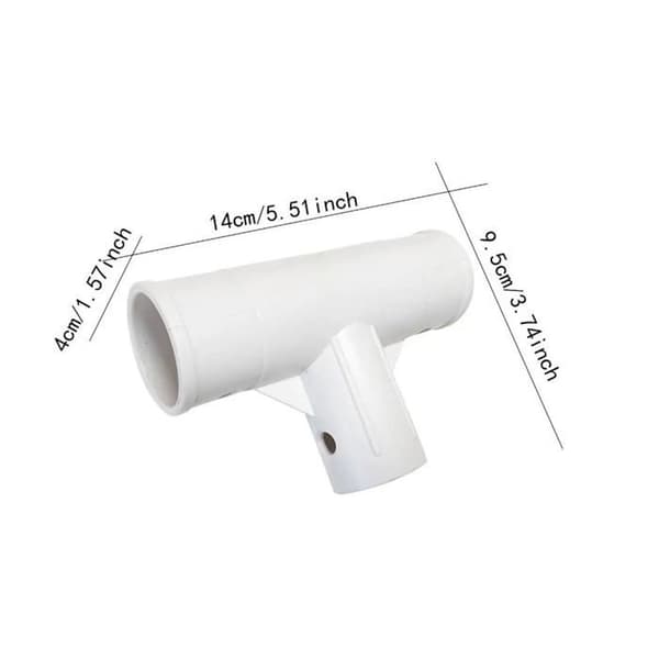 Hvidt T-stykke (egnet til en 4,5 m x 2,2 m vandtank)