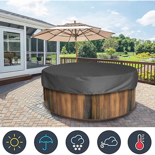 190*30cm Rund Poolskydd Pool Solskydd, Vattentät Spa-skydd 100 Uv-resistent, 190t För Utomhus Spa-bad