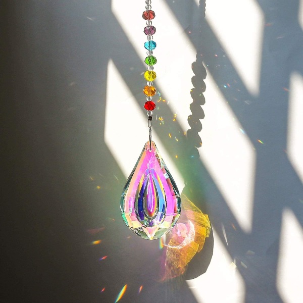 76mm Ab Prisme Chakra Farve Krystal Perle Suncatcher til vindue eller udendørs ophængning
