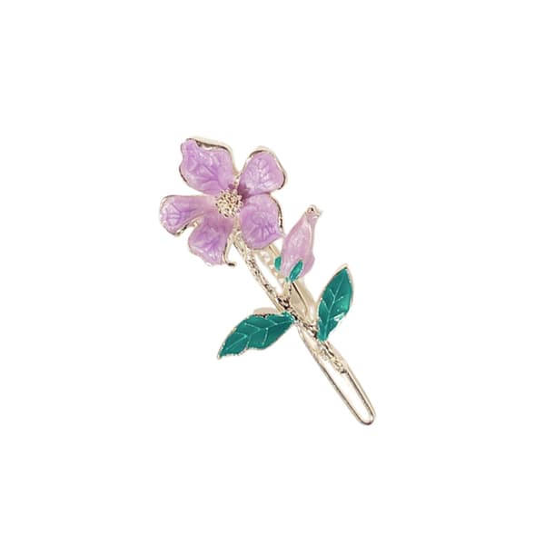 Super søde små blomsterhårklemmer Retro sofistikerede hårklemmer Hårtilbehør Hestehale (lilla)