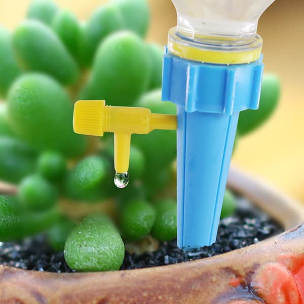 6 stk. automatiske vanningspigger for planter (blå+grønn)