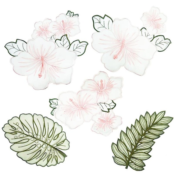 Blomspets Applikation Broderi Applikation DIY Hantverk Patch Blom Blad Patch (Rosa) Pink